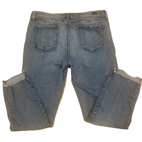 KUT FROM THE KLOTH Straight Leg Distressed Raw Hem Ankle Jeans Womens Size 12 - Picture 6 of 6